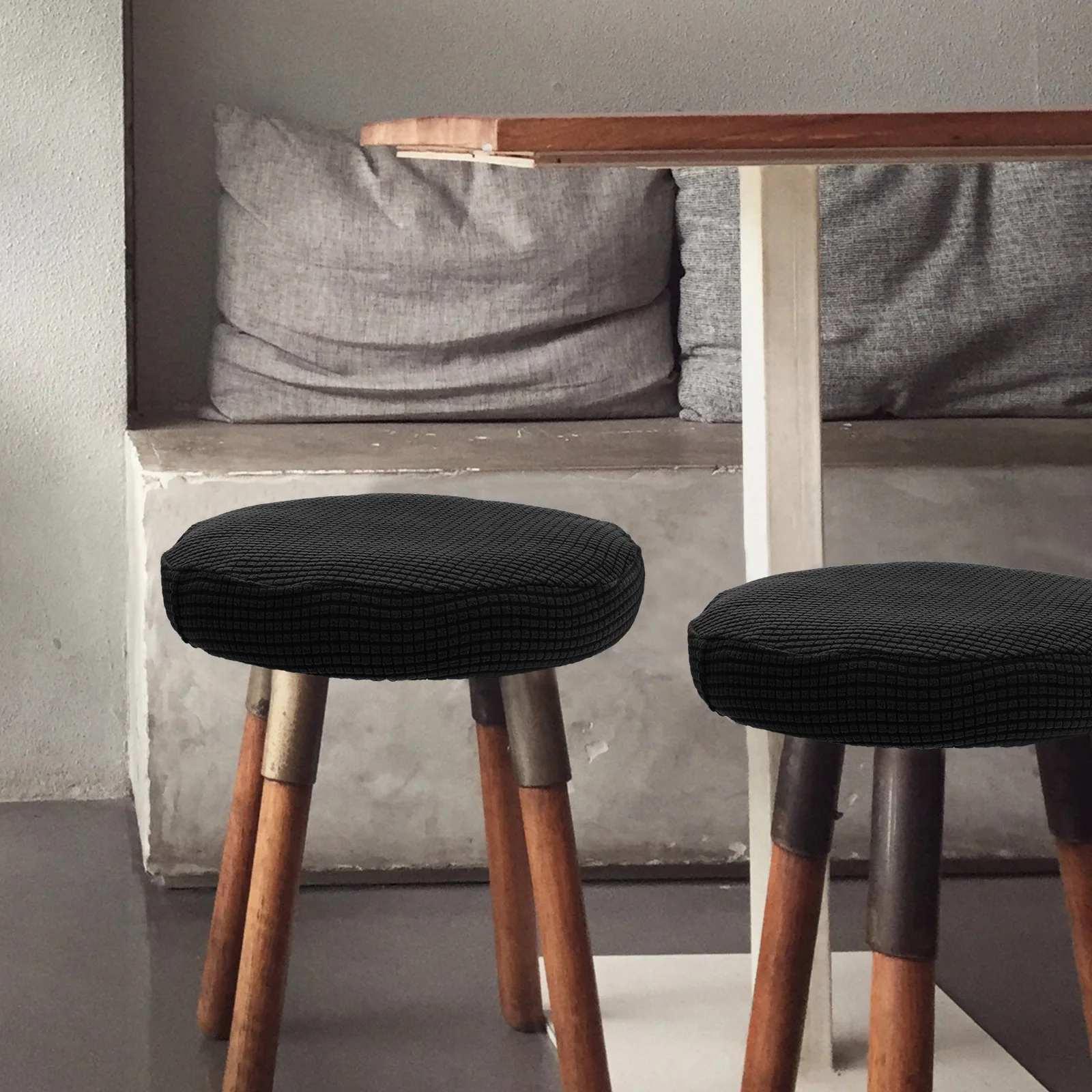 

Elastic Protector Chair Slipcover Washable Cushion For Hotel Restaurant Office Round Bar Chair Protective Cover Stool