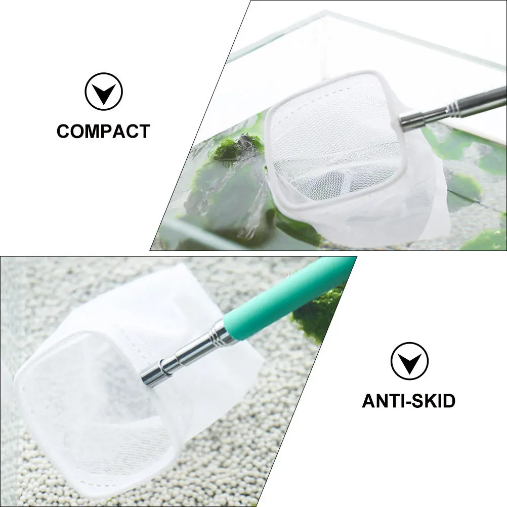 Fish Net Telescopic 3D Mesh Landing Net For Shrimp Small Fish Catching Portable Aquarium Pond Tool Fishing Tackle