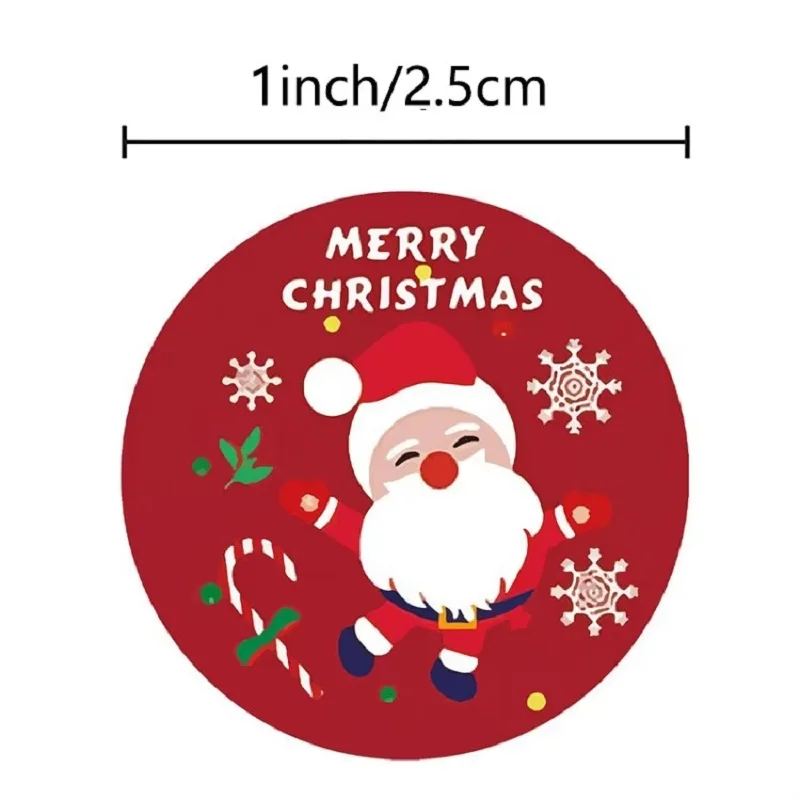 100-500PCS 100-500PCS Merry Christmas Stickers Small Children's Stickers for Kids Rolling Sticker Pack Roll Packing Lables