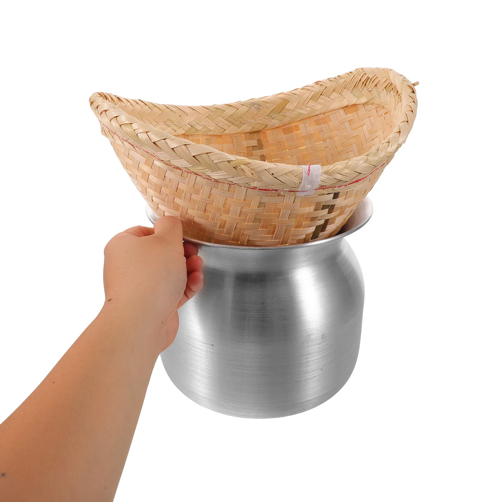 1Set Sticky Rice Steamer Pot Bamboo Steamer Basket Kitchen Cookware Tool Steaming Basket for Dumplings Bao Buns Asian Food