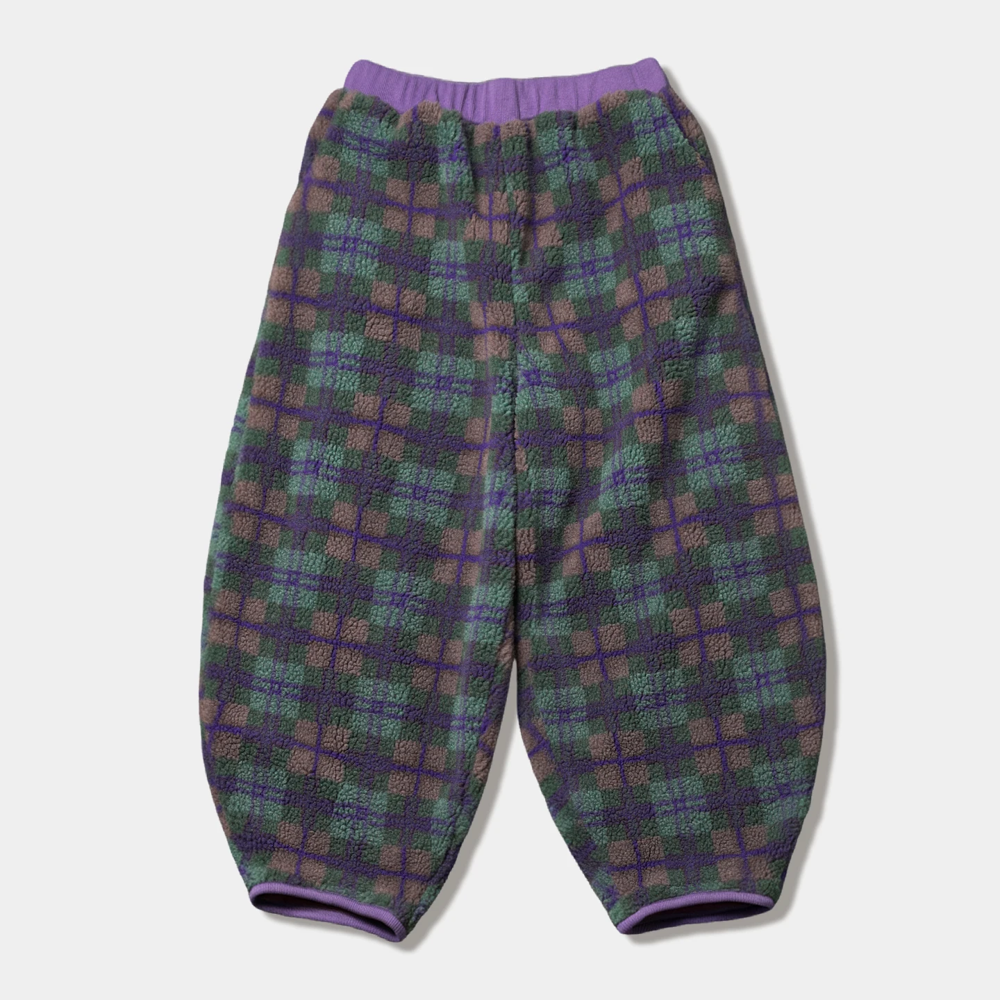

Green plaid pants by imakokoni, autumn/winter, artistic, versatile, original design, lamb fleece carrot pants, women's cas255310