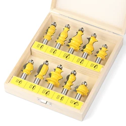 1Pcs 1/2 Inch Shank Architectural Molding Handrail Router Bit Casing Base CNC Line Woodworking Cutters Face Mill