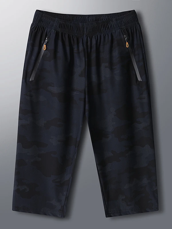 

Летние мужские брюки-капри из ледяного шелка, тонкие, камуфляжные, свободного кроя, больших размеров, модные, быстросохнущие, спортивные шорты для мужчин