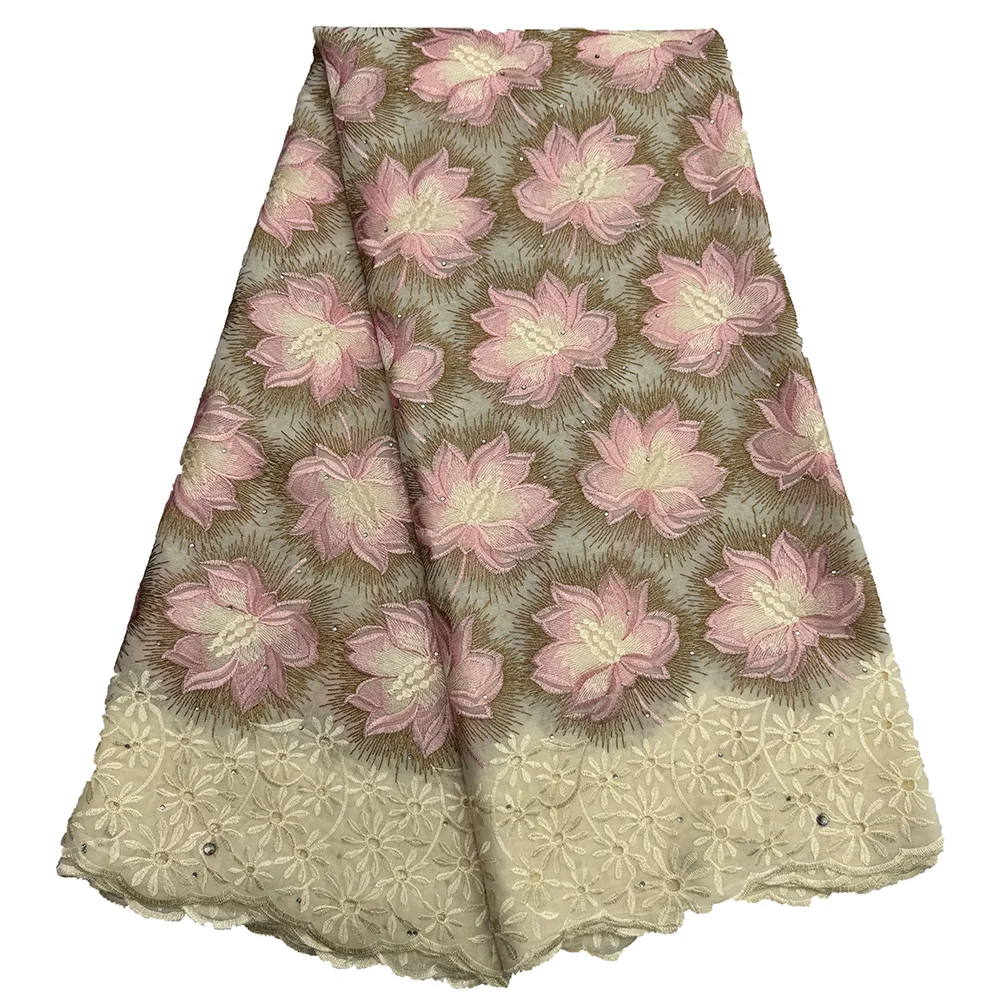 الأفريقي المطبوعة التطريز القطن الدانتيل النسيج الدانتيل الجاف النيجيري جودة عالية السويسري الفوال أقمشة الدانتيل لخياطة فستان الزفاف