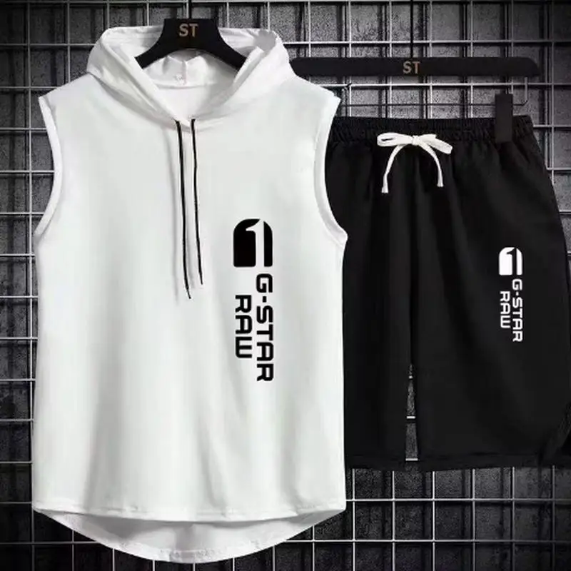 Men's track suit summer sportswear two-piece t-shirt shorts brand tracksuit jogging men's sports suit fitness clothes exercise