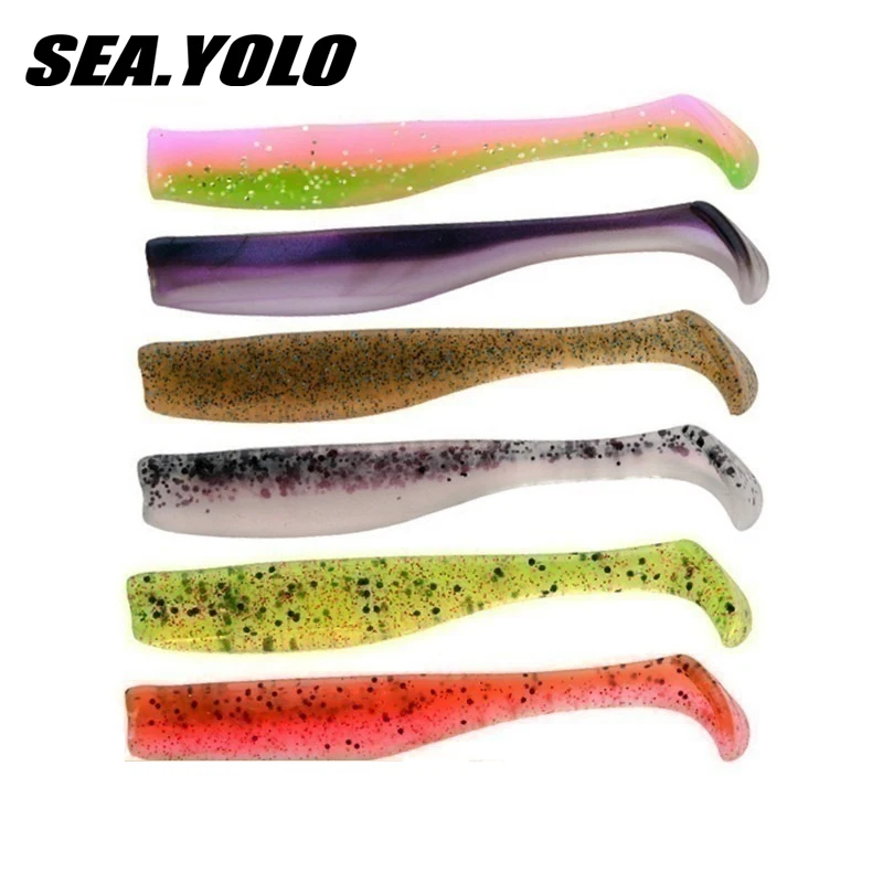 

Sea.Yolo 7cm TPR T-tail Road Subbait Fishing Lure 6/pack Soft Insect Freshwater Sea Fishing Fishing Artificial Bait