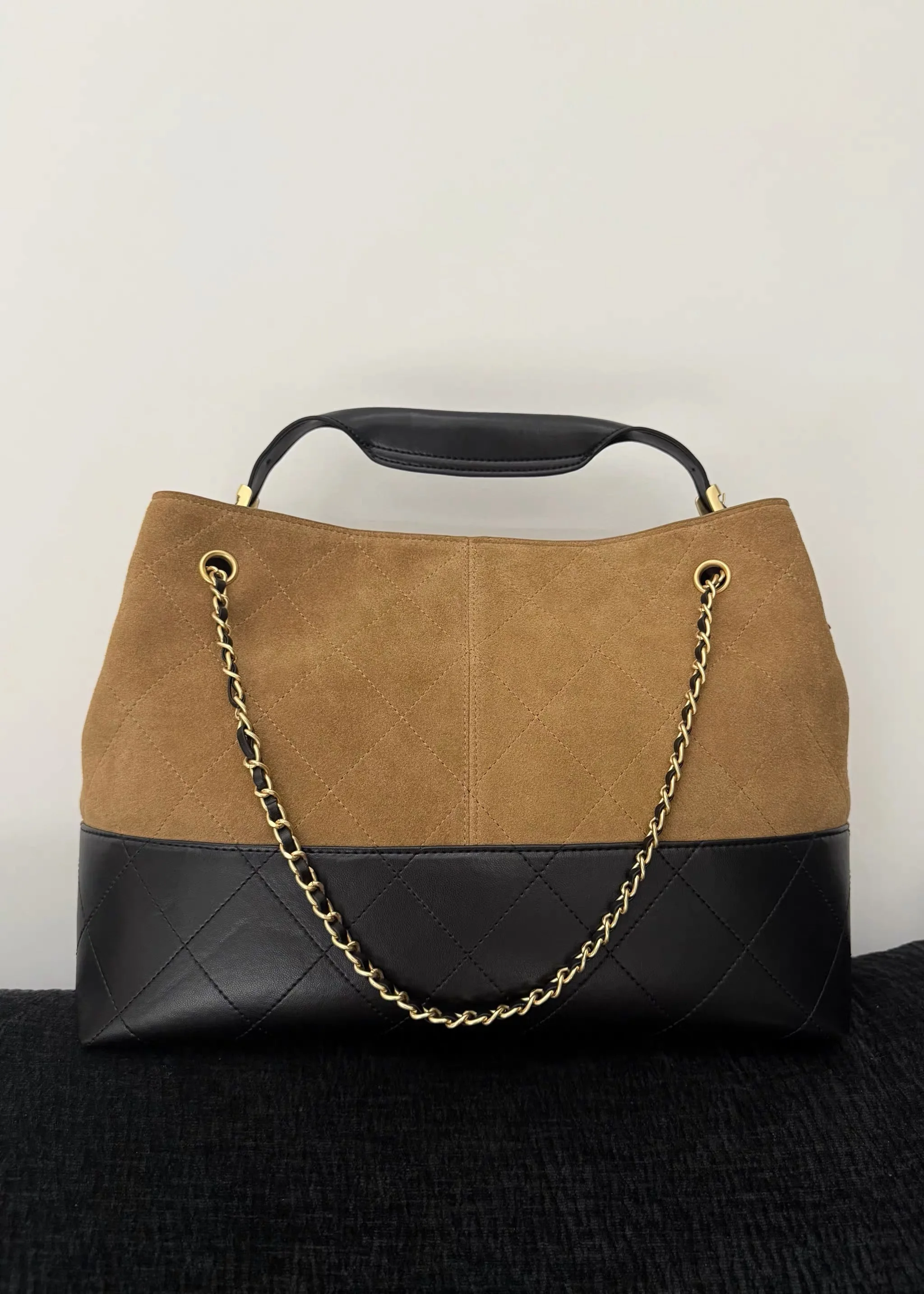 Large Capacity Suede Splicing Hobo Bag Women's Single Shoulder Crossbody Tote Bag Fashionable Casual Handbag for Ladies