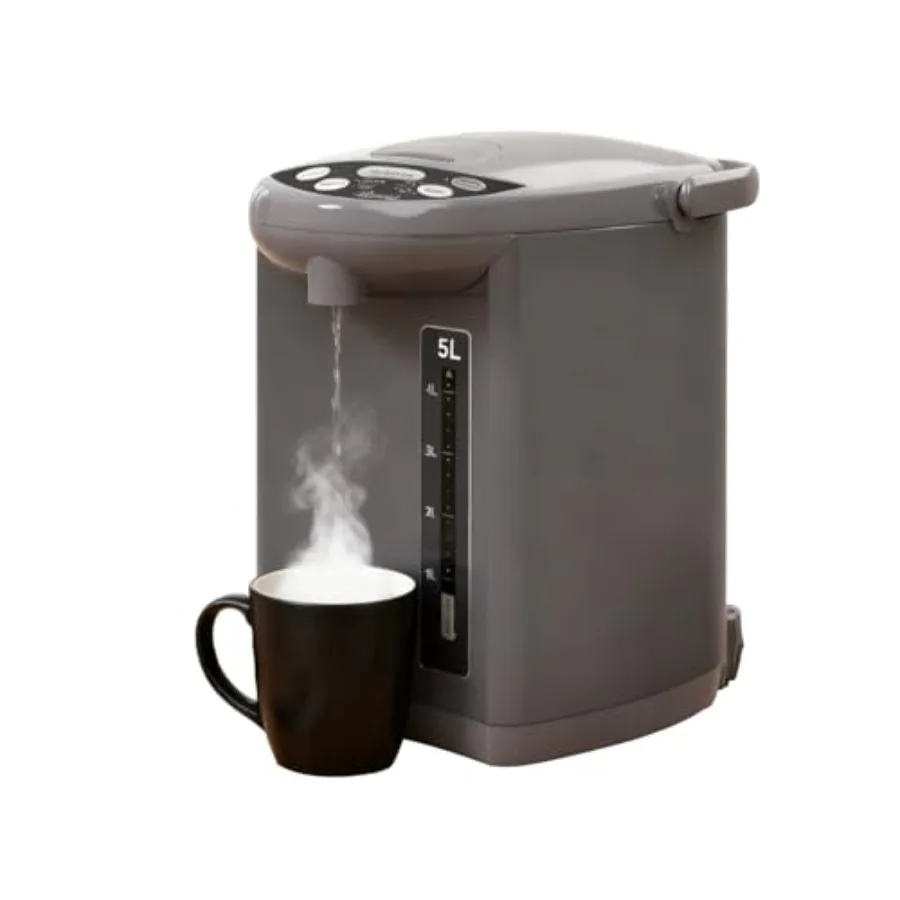 

Electric Water Boiler and Warmer - 5L/5.3 Qt Stainless Steel Hot Water Dispenser w/Rotating Base Keep Warm Temperature Set Auto