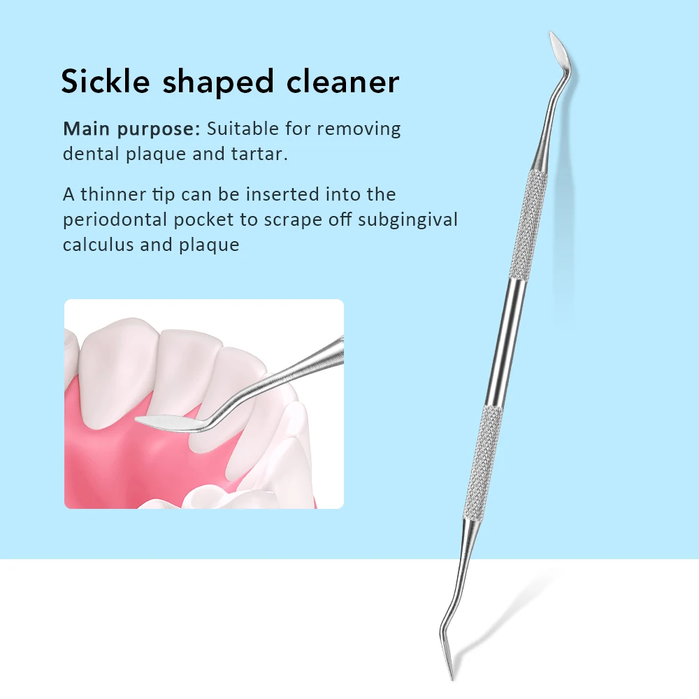 4 قطعة الفولاذ المقاوم للصدأ طبيب الأسنان أدوات الفم تنظيف الخيط إزالة الجير سهلة التنظيف ليس من السهل كسر العناية بمرآة الفم الأسنان #6