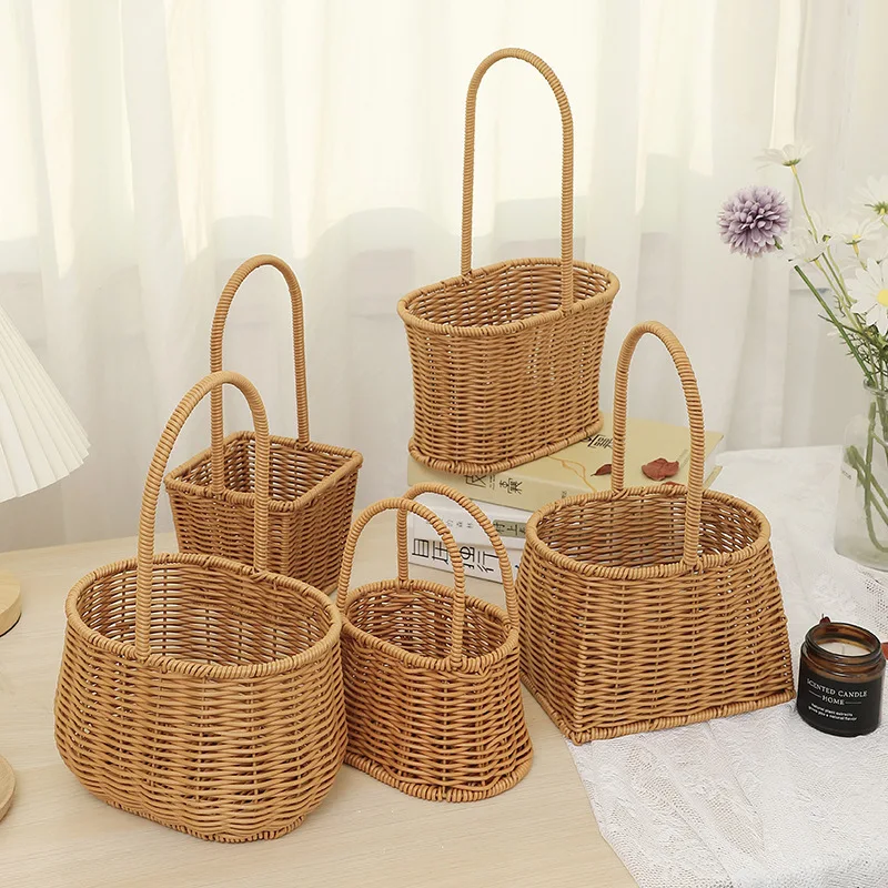 High Quality Wicker Bamboo Rattan Storage Knitted Children Picking Picnic Mini Small Basket