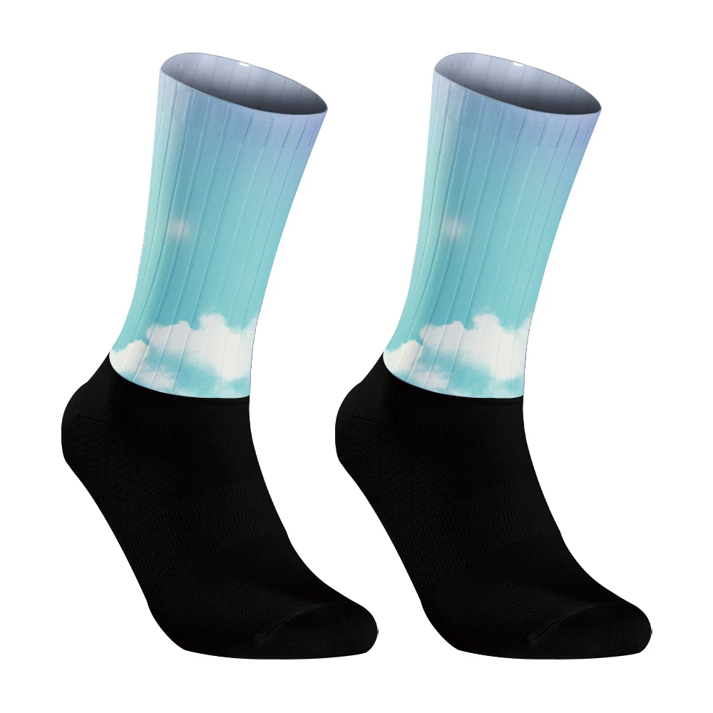 Chaussettes de cyclisme respirantes en silicone pour hommes et femmes, coordonnantes, sans couture, nouveau, été, 2024