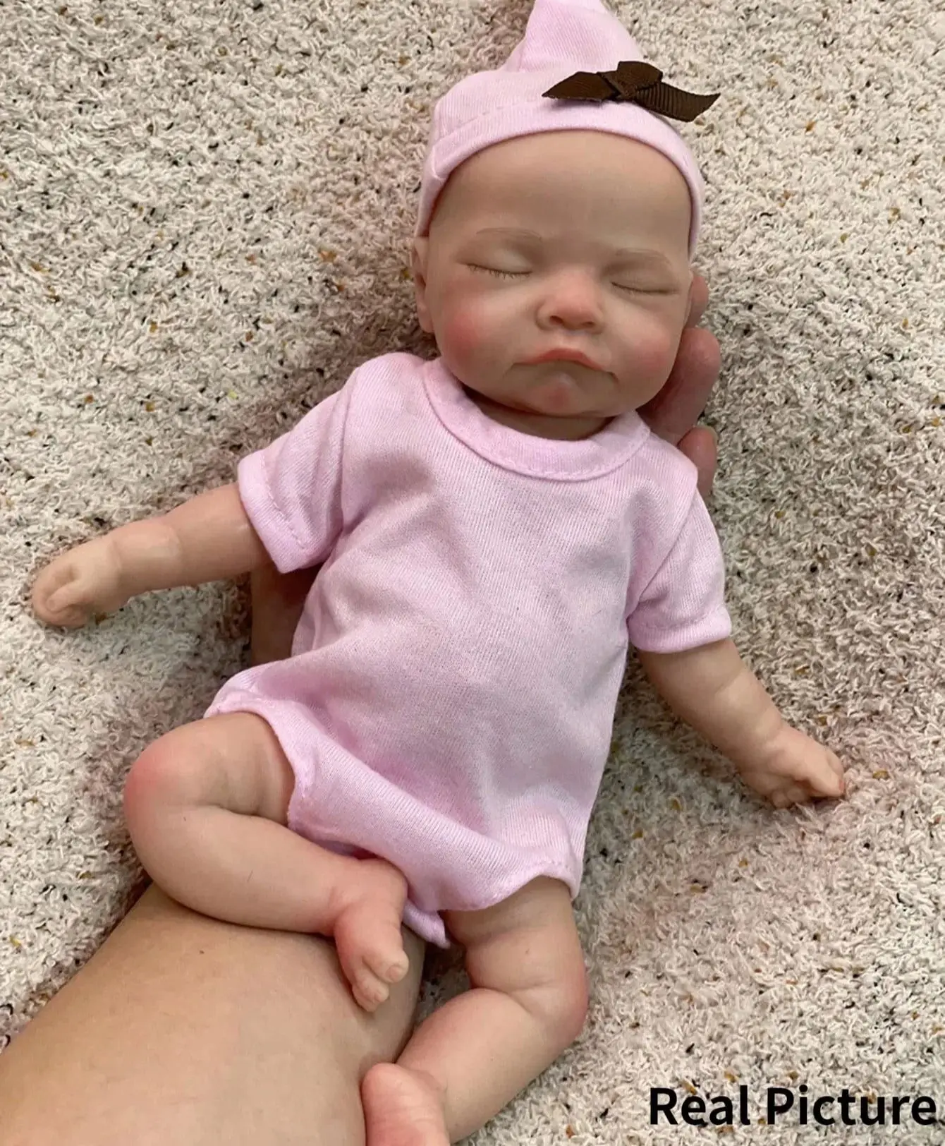 10 Inch 25.4 Cm Solid Silicone Reborn Girl Dolls Handmade Bebe 3D Painted Finished Newborn Baby Doll