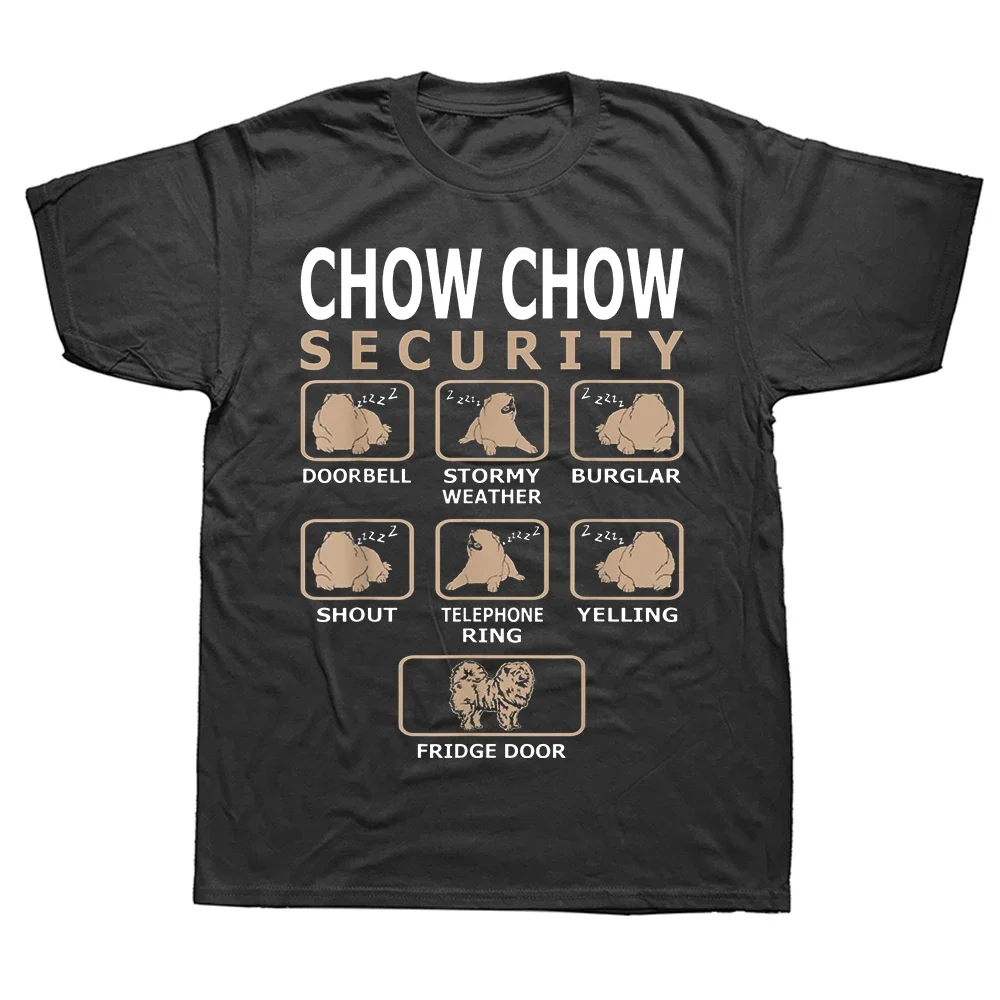 Funny Chow Chow Dog Security T Shirts Summer Style Graphic Cotton Streetwear Short Sleeve Pets Love Gifts Joke Humor T-shirt