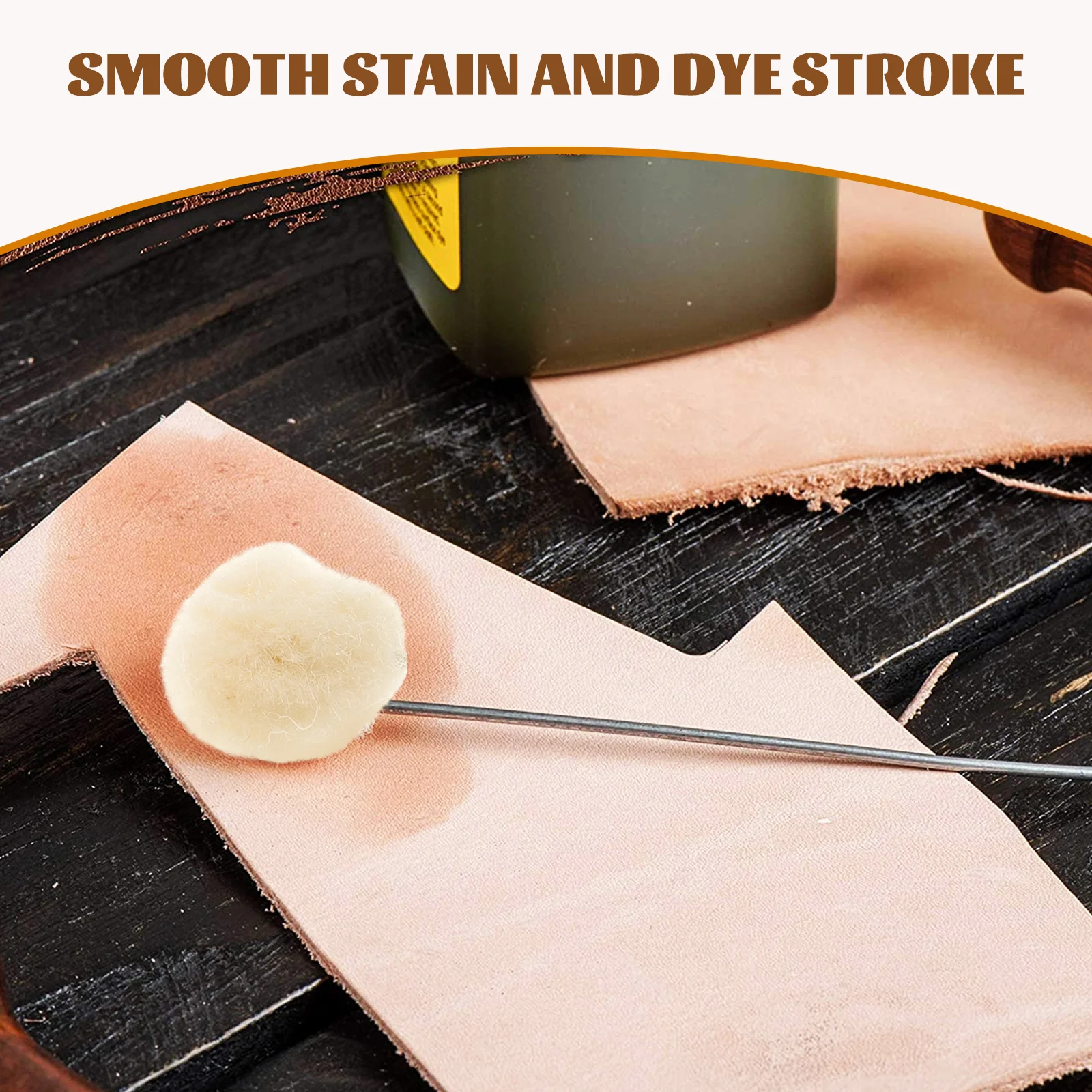 

50pcs Wool Ball Brush For Dye Tool Durable Smooth Stain Application Easy To Use Professional Grade Wool Daubers