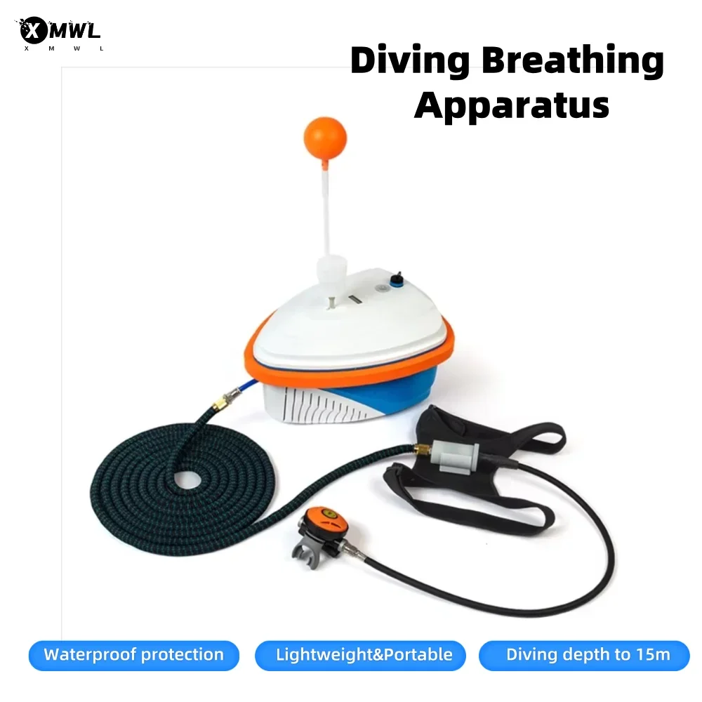 

Q7 Professional Scuba Snorkel Hookah Swimming 15m Lightweight Breath Respirator Air Diving Compressor Diving Respirator Fishing
