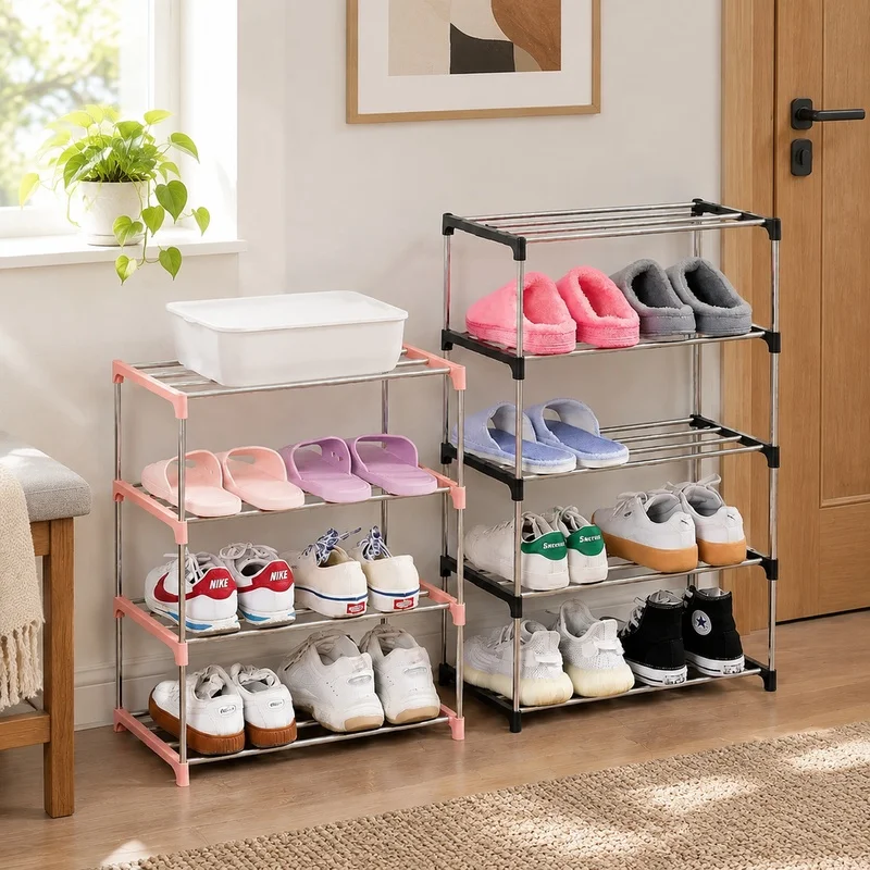 Compact Multi-Tier Shoe Rack with 3-4 Layers for Neat and Easy Home Organization