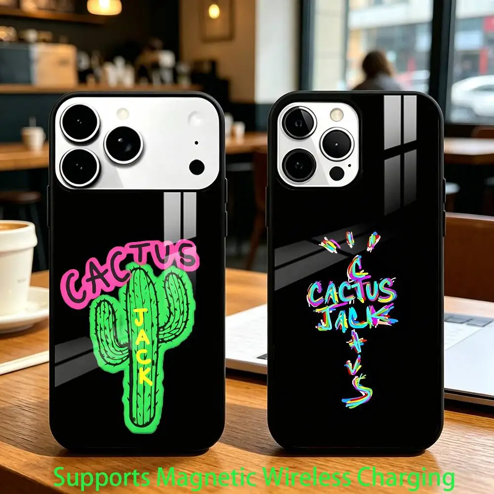 

C-Cactus J-Jack Travis Scott Phone Case For iPhone17,16,15,14,13,12,11 Plus,Pro Allows magnetic wireless charging