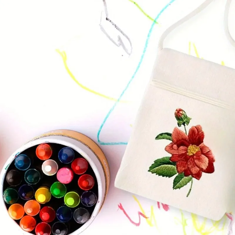 17x13cm Canvas Crossbody Bags, Storage Bag, for DIY Painting & Graffiti, Rectangular Shape, birthday gift, New Year gift
