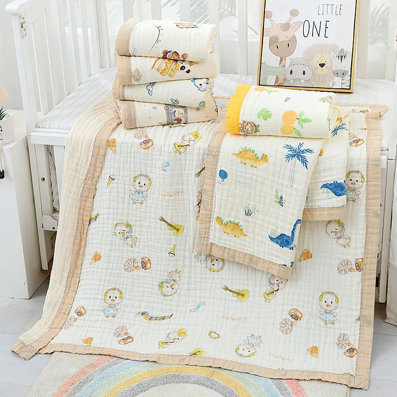 Gauze bath towel cotton enlarged baby blanket child quilt newborn class A six-layer gauze neonatal coated baby