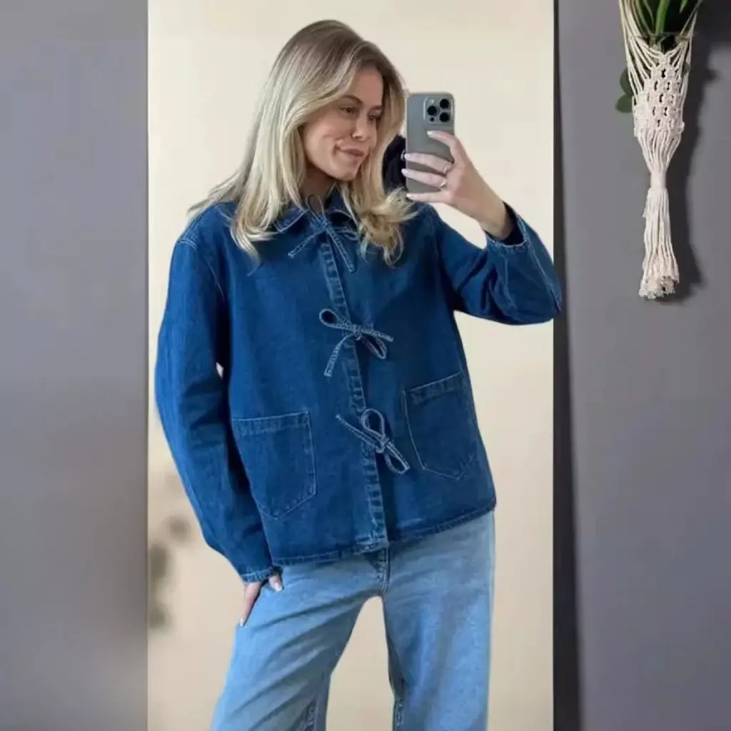

Women's Retro Lace-Up Casual Coat French Design Early Spring Top Versatile Fashionable Outerwear