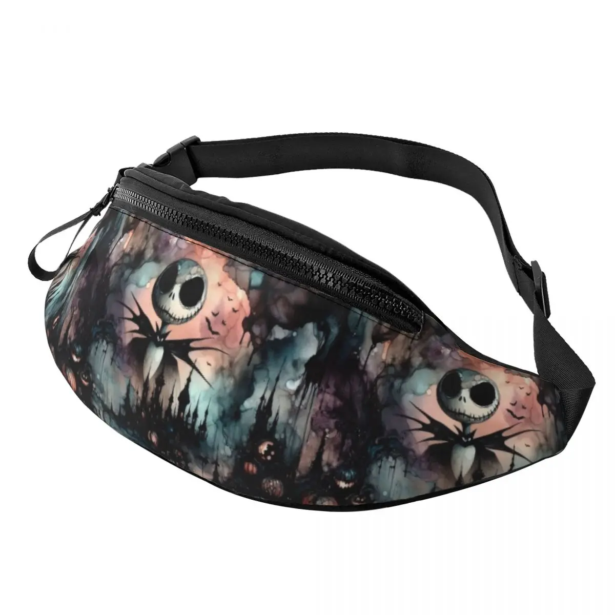 

Custom Jack Skellington Anime Wallpaper Pack The Nightmare Before Christmas Crossbody Waist Bag for Running Phone Money Pouch