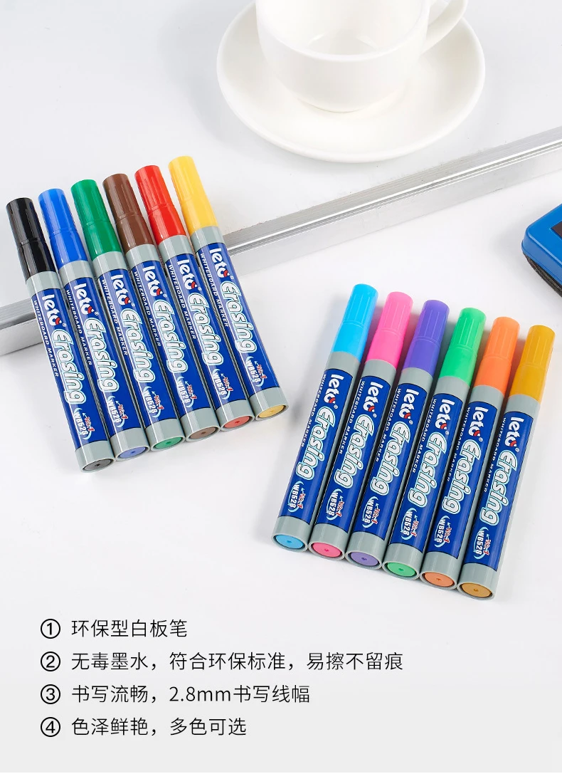 POP 8/12 farbiges löschbares Whiteboard-Marker-Set, nachfüllbar, sicher, ungiftig, hohe Kapazität für Bürokonferenzen, pädagogische Nutzung – Detail 1
