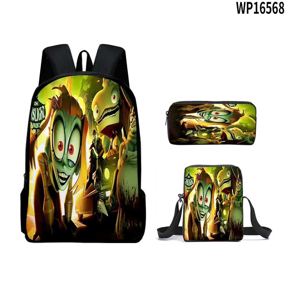 

Creative The Gaslight District 3D Printed 3pcs/Set pupil School Bags Laptop Daypack Backpack Inclined shoulder bag Pencil Case