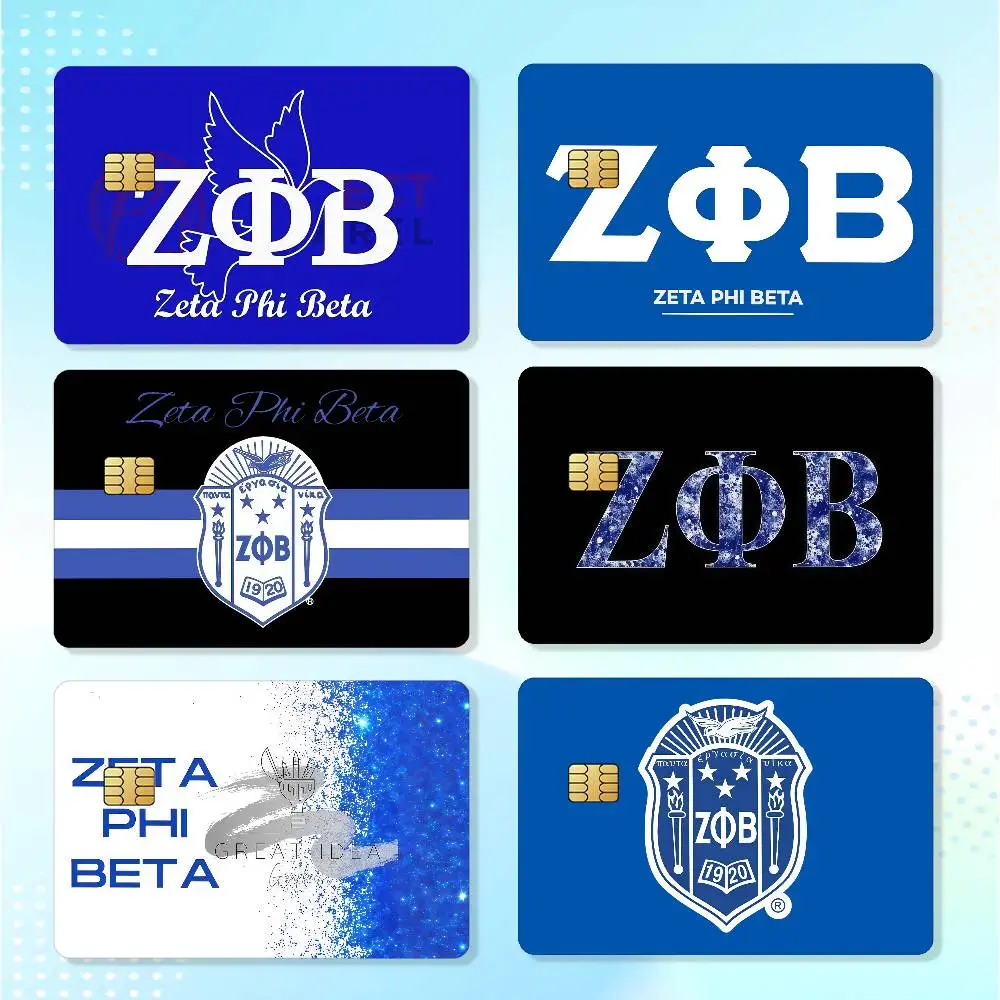 Zeta Phi Beta Credit Skin Cover Card Stickers 4PCS Film Bus Pass Front Decoration Bank Debit Waterproof