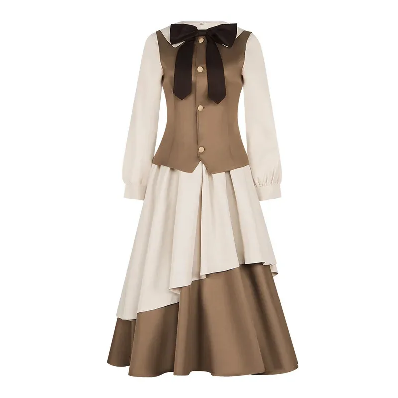 

CyAnime Magic Card Captor Cardcaptor Sakura Tomoyo Daidoji Косплей Костюм Хэллоуин Кофейный Цвет Платье Жилет Парик Женский Милый Костюм