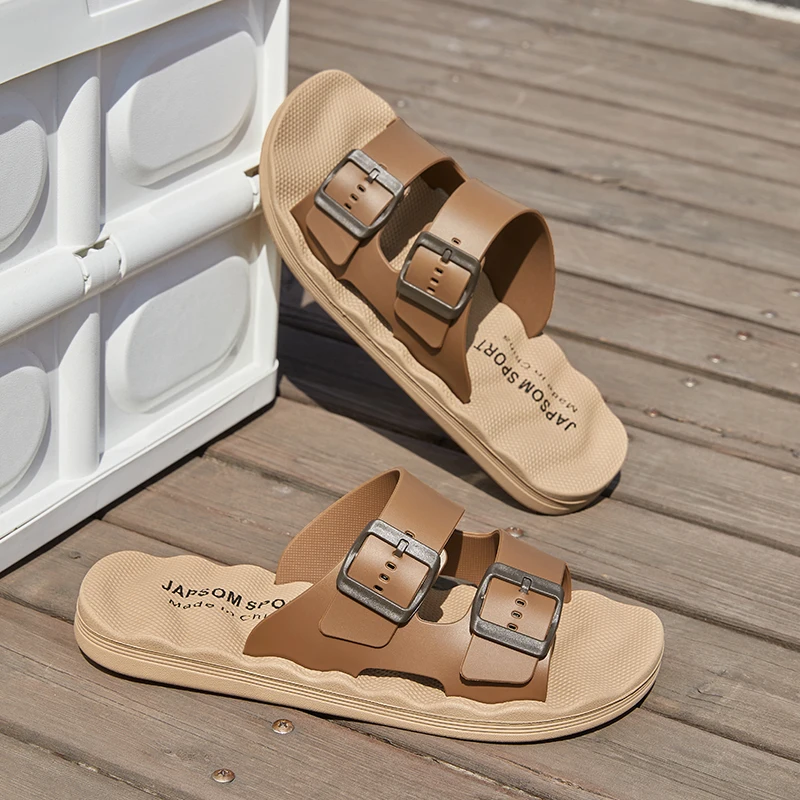 Unisex Adjustable Buckle EVA Slippers Ultra Soft Lightweight Slides Non Slip Indoor Outdoor Thick Beach Sandals for Men Women