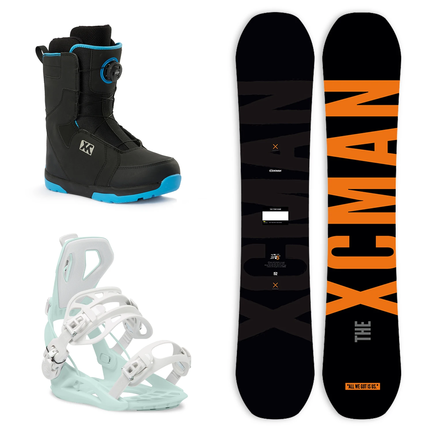 Pacote completo de snowboard