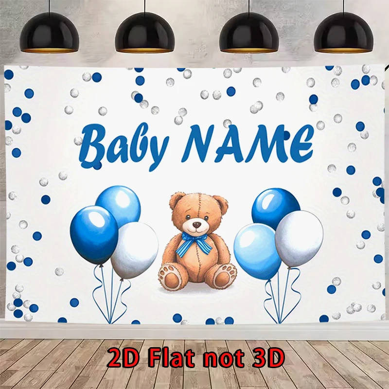 2D flat banner,1pc personalized Name customization- editable text,For various party occasions, 90.5x70.8inch Polyester Banner