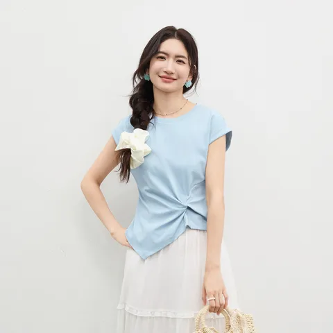 SENTUBILA женская футболка белая хлопковая 162TA4995