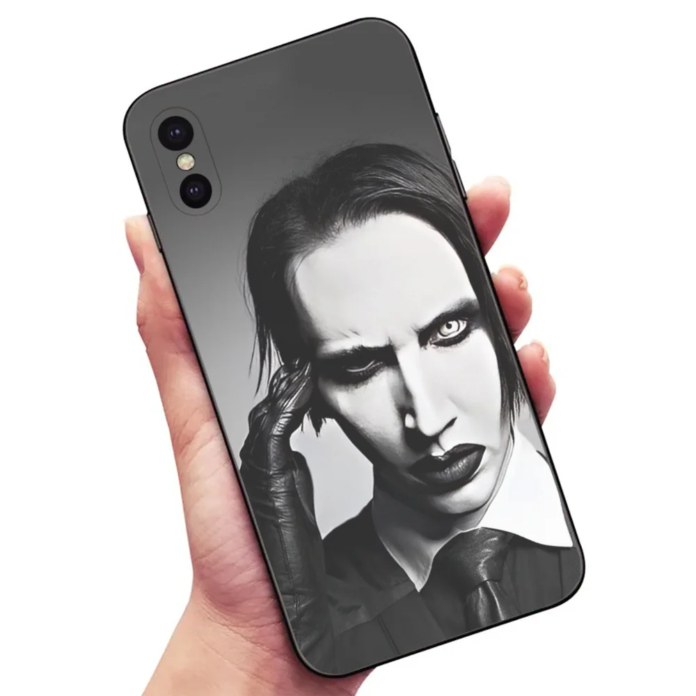 Singer M-Marilyn Manson Phone Case For Samsung S24,23,22,30,21,10,9,Ultra,Plus,Lite,FE,5G Black Soft Case