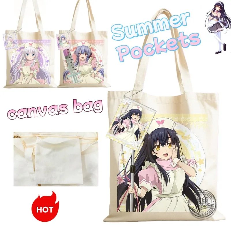 

Летняя холщовая сумка с карманами, милая и модная сумка-тоут с героями мультфильмов для студентов-мульчиков и девочек, рюкзак большой вместимости, идея подарка