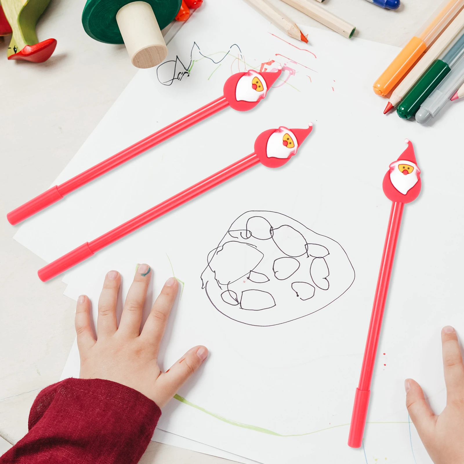 

Christmas Characters Stick Pen Signing Gift School Office Supplies Ballpoint Black Ink Pens Santa Claus Writing The