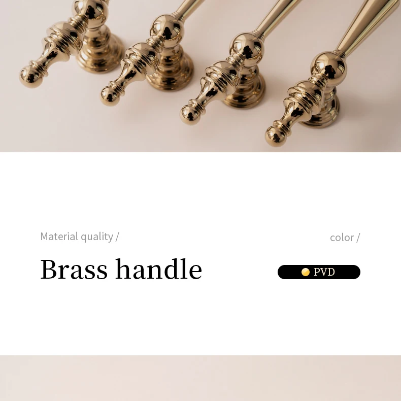 Bright gold PVD brass cabinet handle product image 1