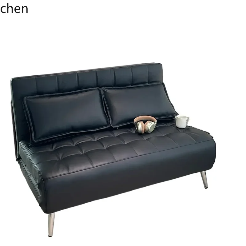 

DSA foldable single sofa bed black sofa chair small apartment sitting and sleeping balcony recliner