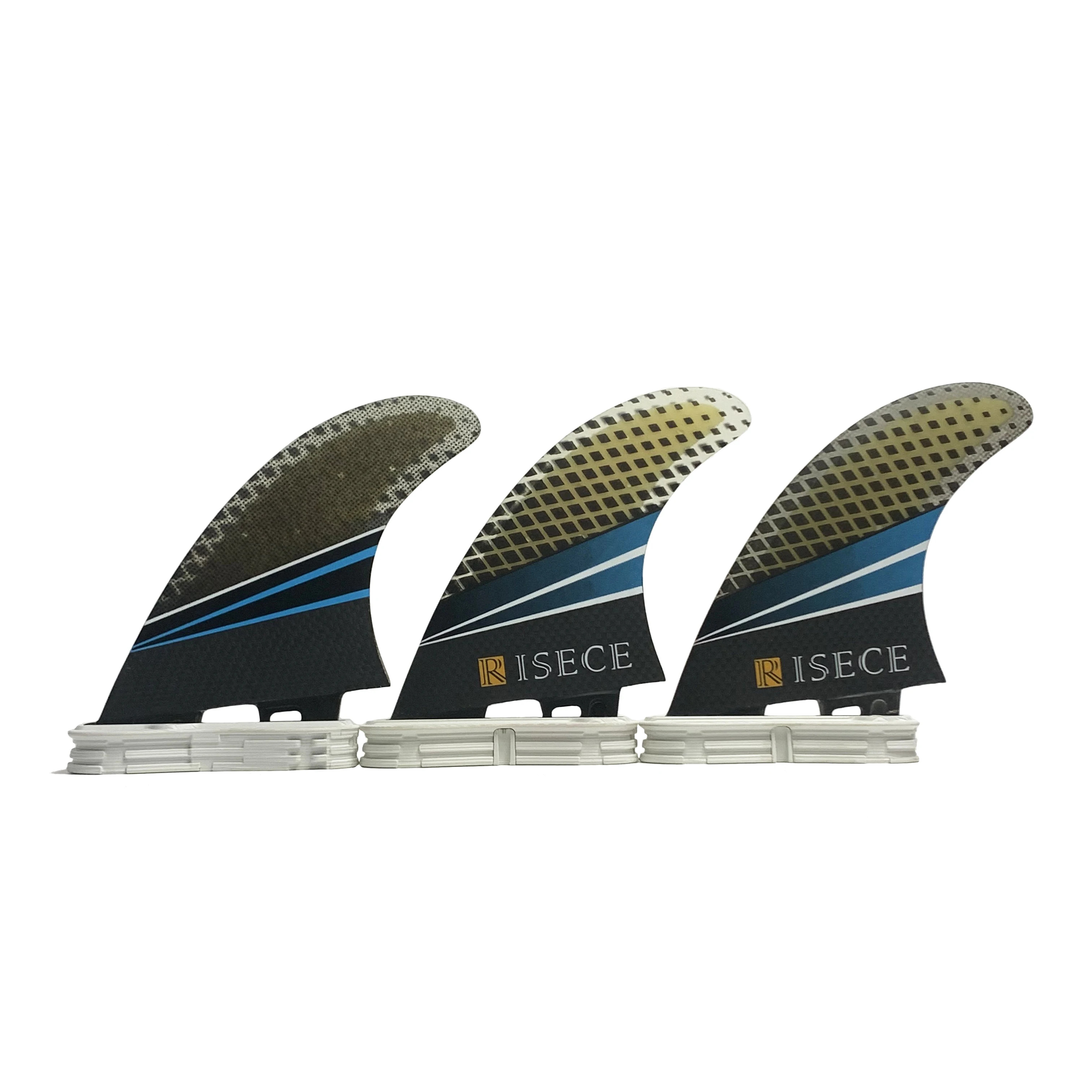 RISECE Ultralight Carbon Fiber Surfboard Fins Eco-friendly Floating Fin G5 Size Float Surfboard Fin Tri Set