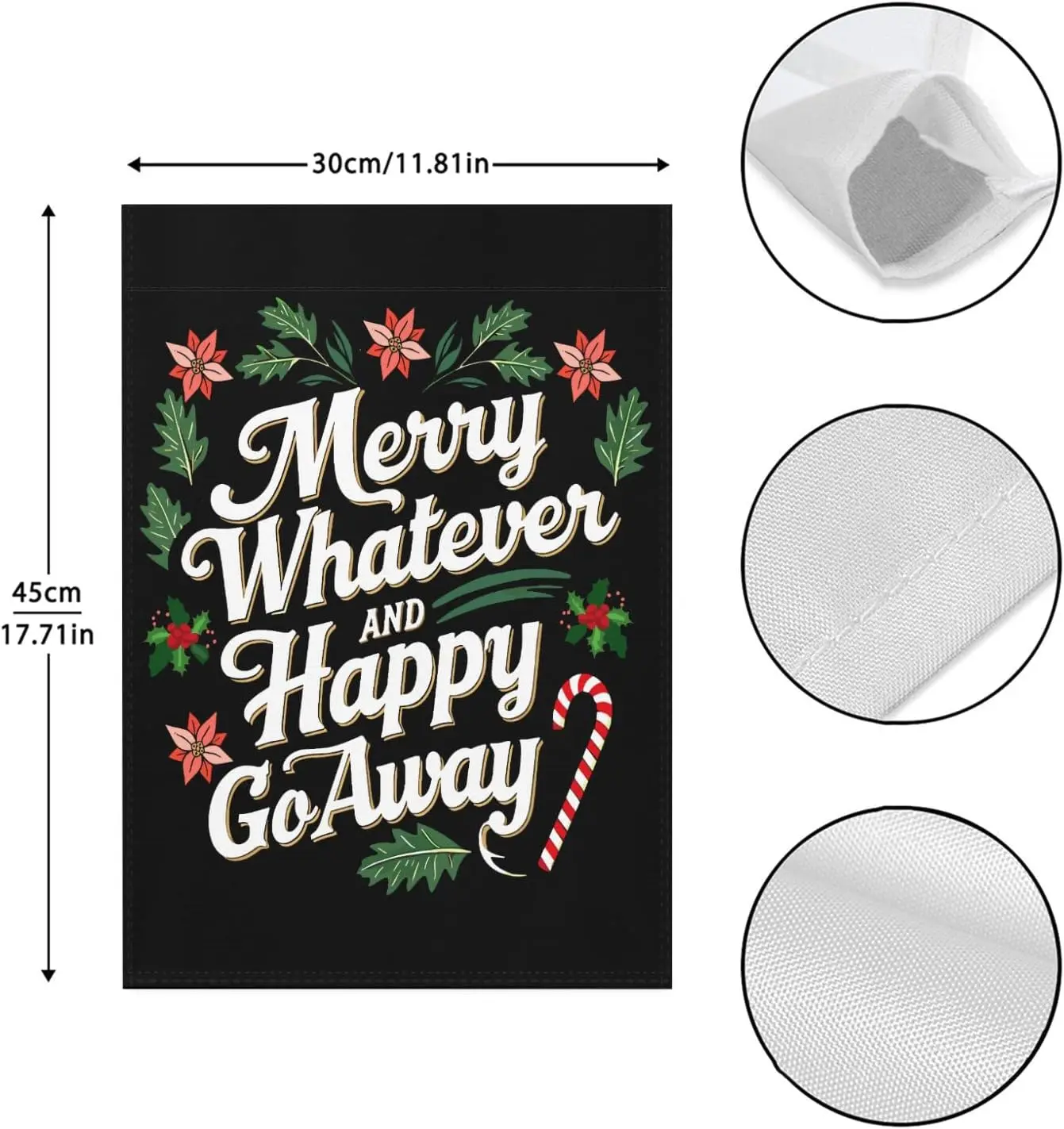 علم حديقة عيد الميلاد من Merry Whatevers And Happy Go Aways للخارج مقاس 12 × 18 علم ديكور مبتكر مزدوج الجوانب لـ AAO