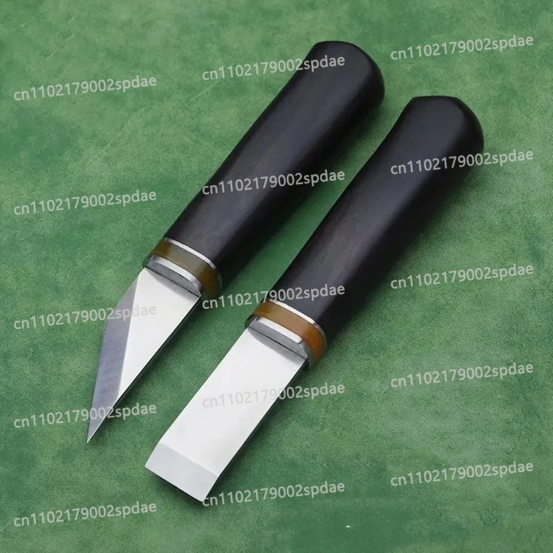 Skiving Knife 3mm - Ebony Handle & Plant Tanning | Thin Blade Leathercraft Tool For Precise Trimming