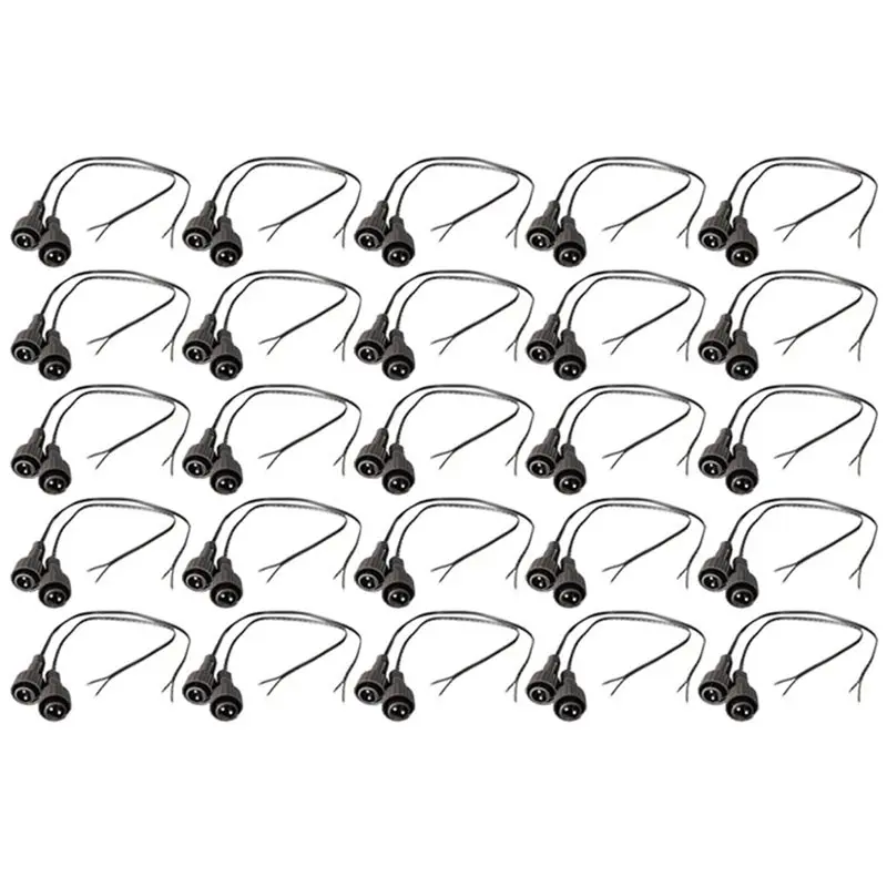 

【ALLOWANCE】50Pc 2Pin LED Connector With 25Cm Wire For Solar String Lights, IP65 Waterproof, 220V