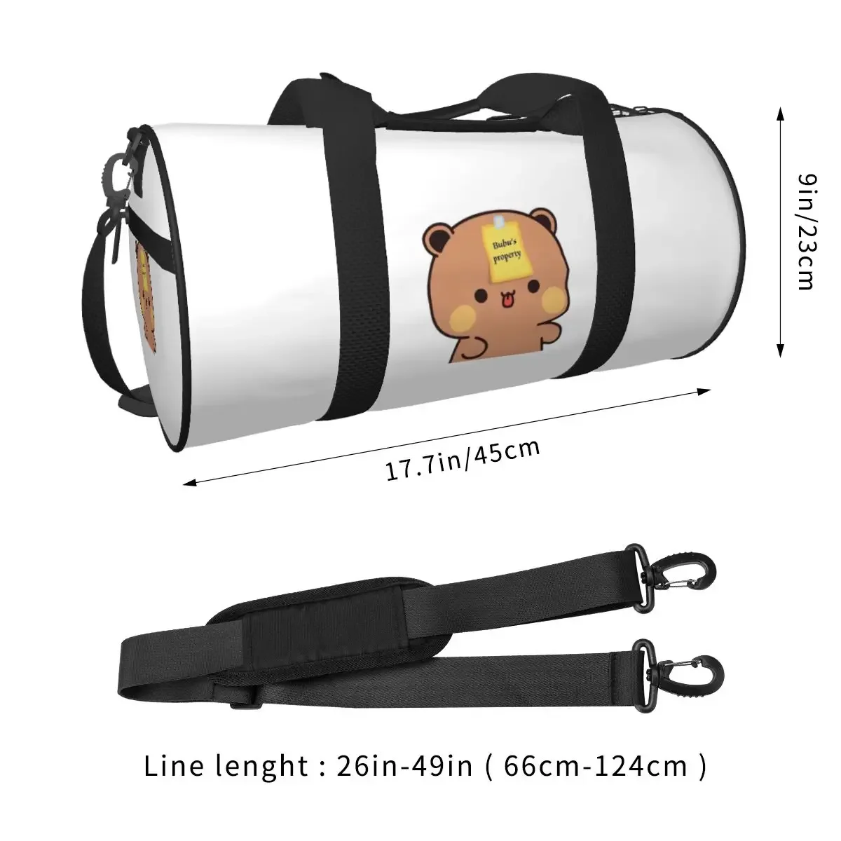 Bubu Dudu Panda And Brownie Bear Couple V8 2024 Large Duffle Gym Bag Multi-Functional Duffle Travel Bags Handbags Fitness bag