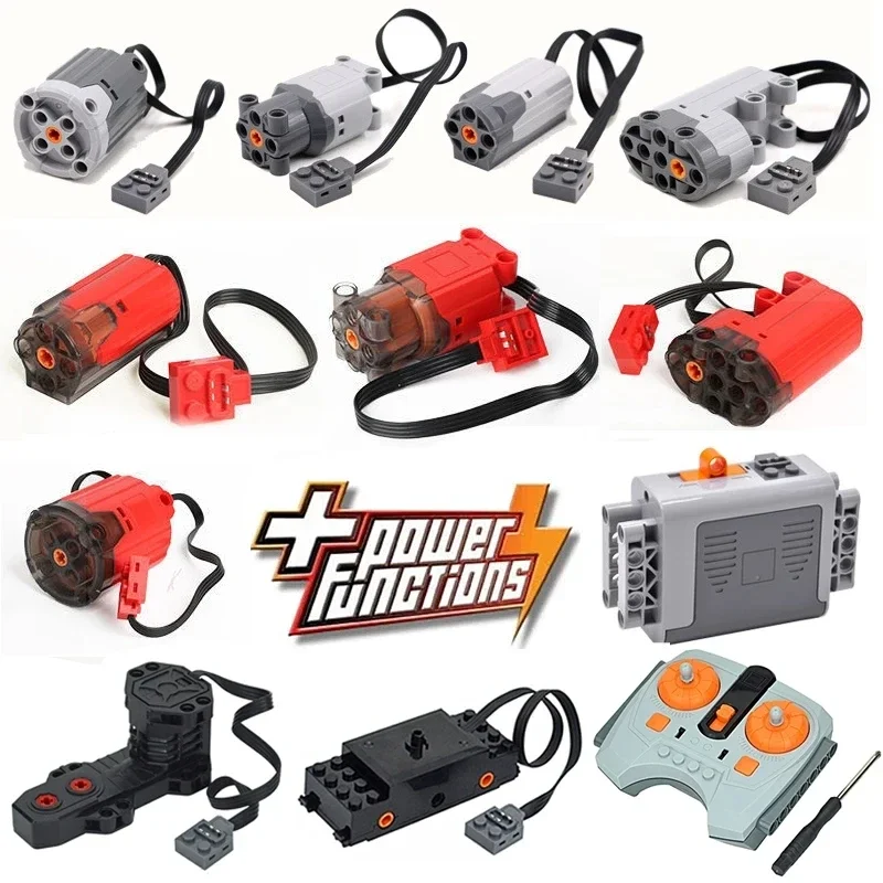 Technical Motor Set Power Functions Parts IR Speed APP Remote Control Battery Box Servo Light Receiver PF Car Building Blocks