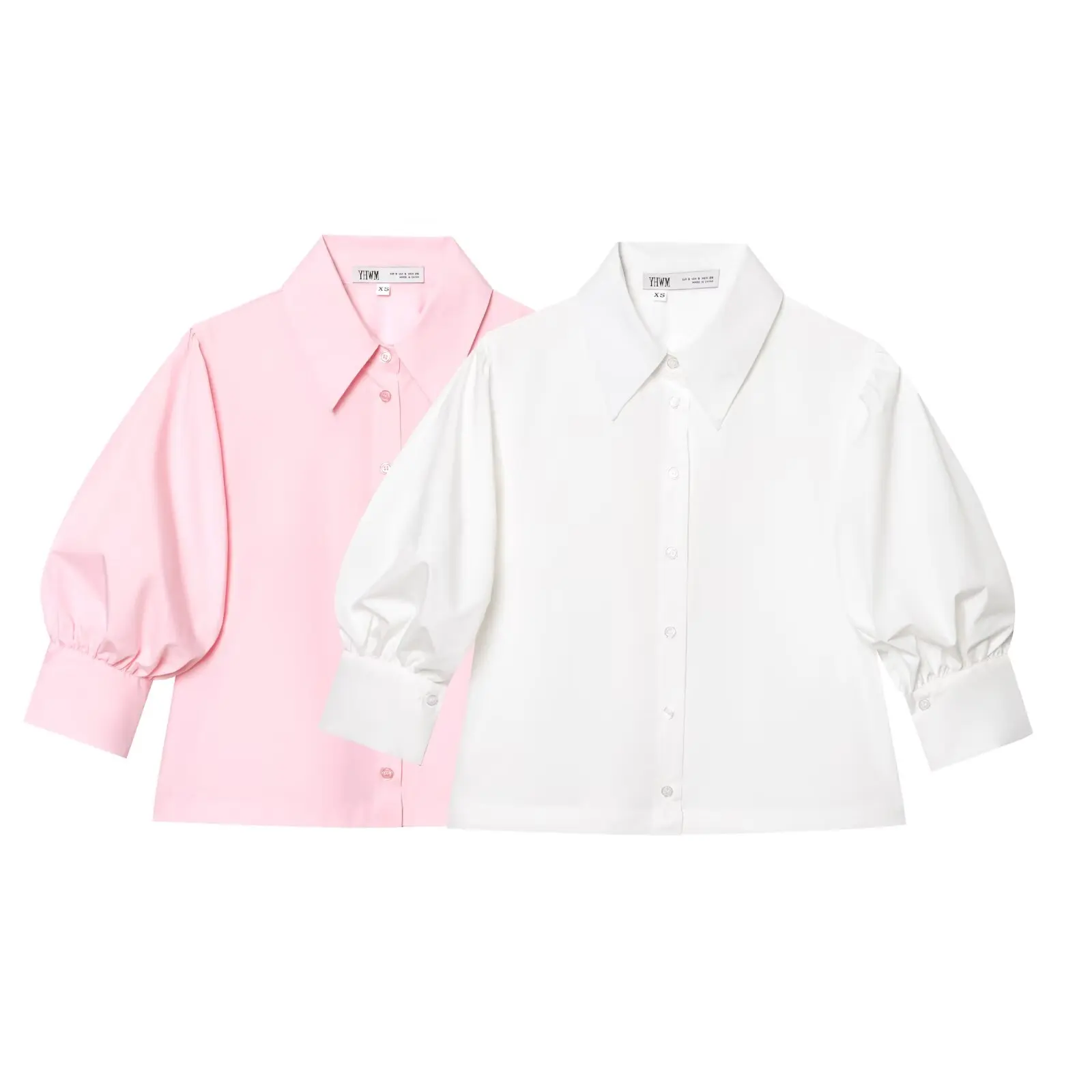

HipSeam Princess Sleeves Shirt for Women Spring Button Women's Shirts Turn Down Collar Lady Chic Shirts & Blouses