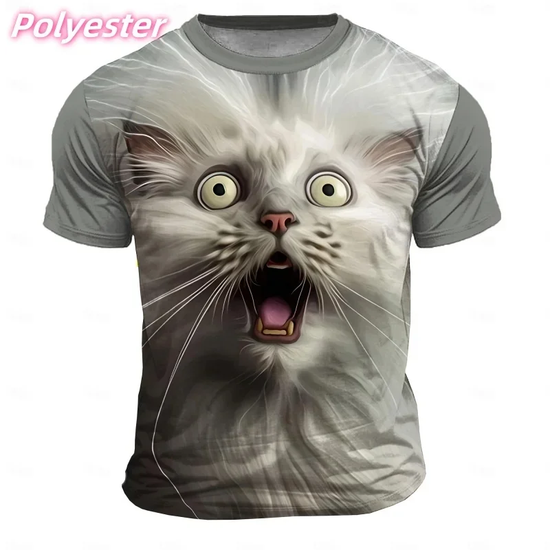 الحب الكلب نمط تي شيرت للرجال متعة القط البقرة ثلاثية الأبعاد مطبوعة تيز الصيف عادية فضفاض قصيرة الأكمام تي شيرت الشارع الجولة الرقبة القمم #4