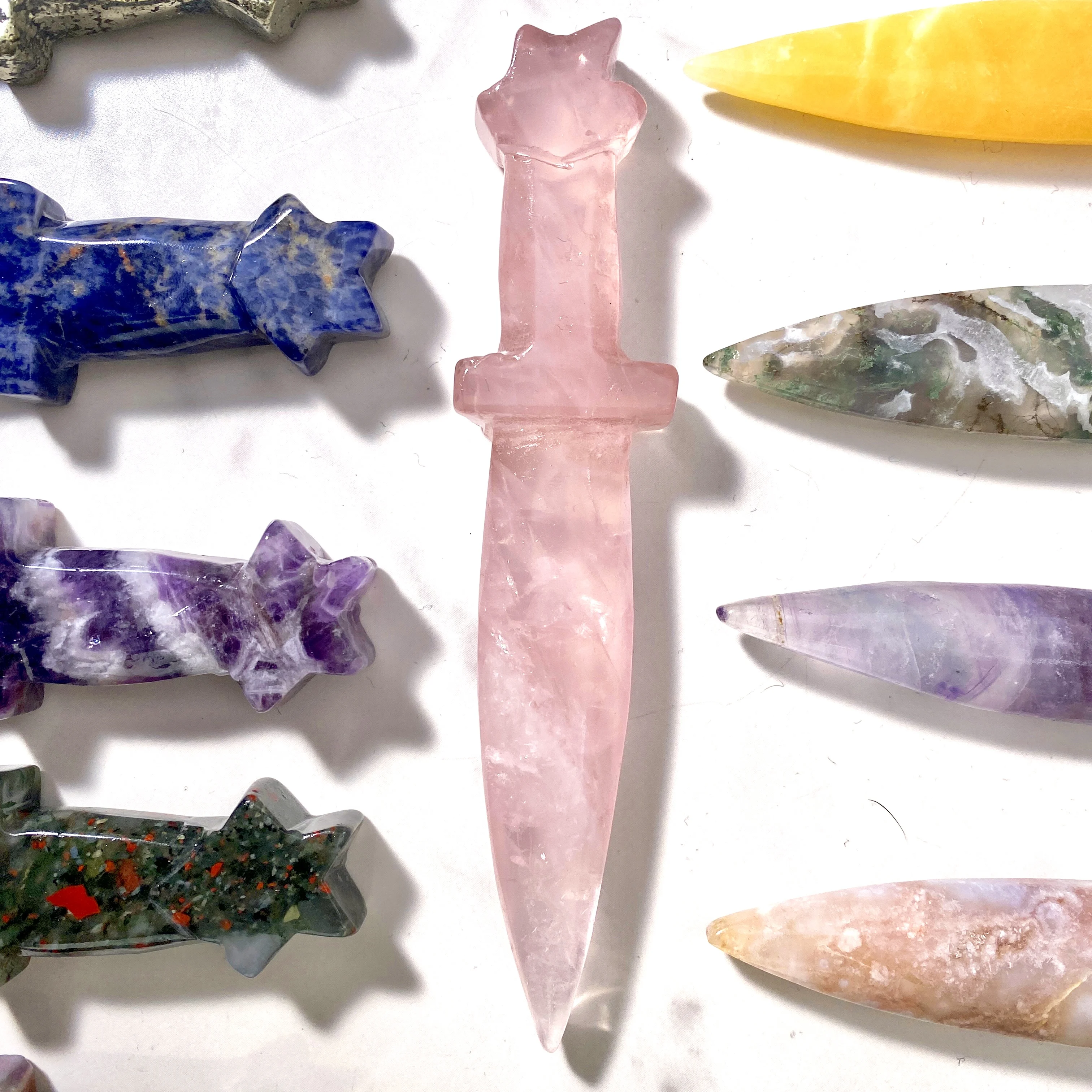 1PC High Quality Crysta Knife Natural Crystal Carving,Gemstone Jewelry,Glitter, Healing crystal, Birthday gift,Women gift