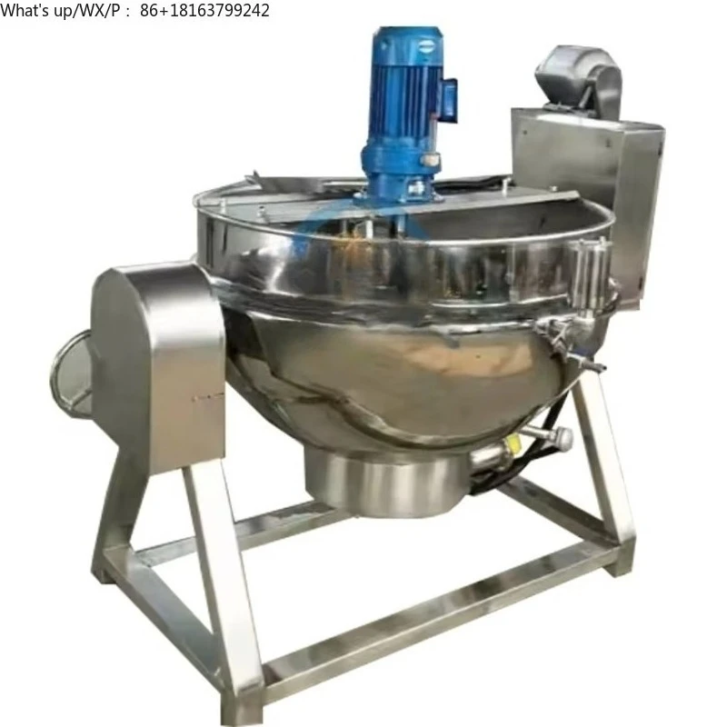 

Industrial Chocolate Melting Mixing Machine Jacket Kettle Heating With Agitator Steam Electric Jacket Kettle Cooking Mixer