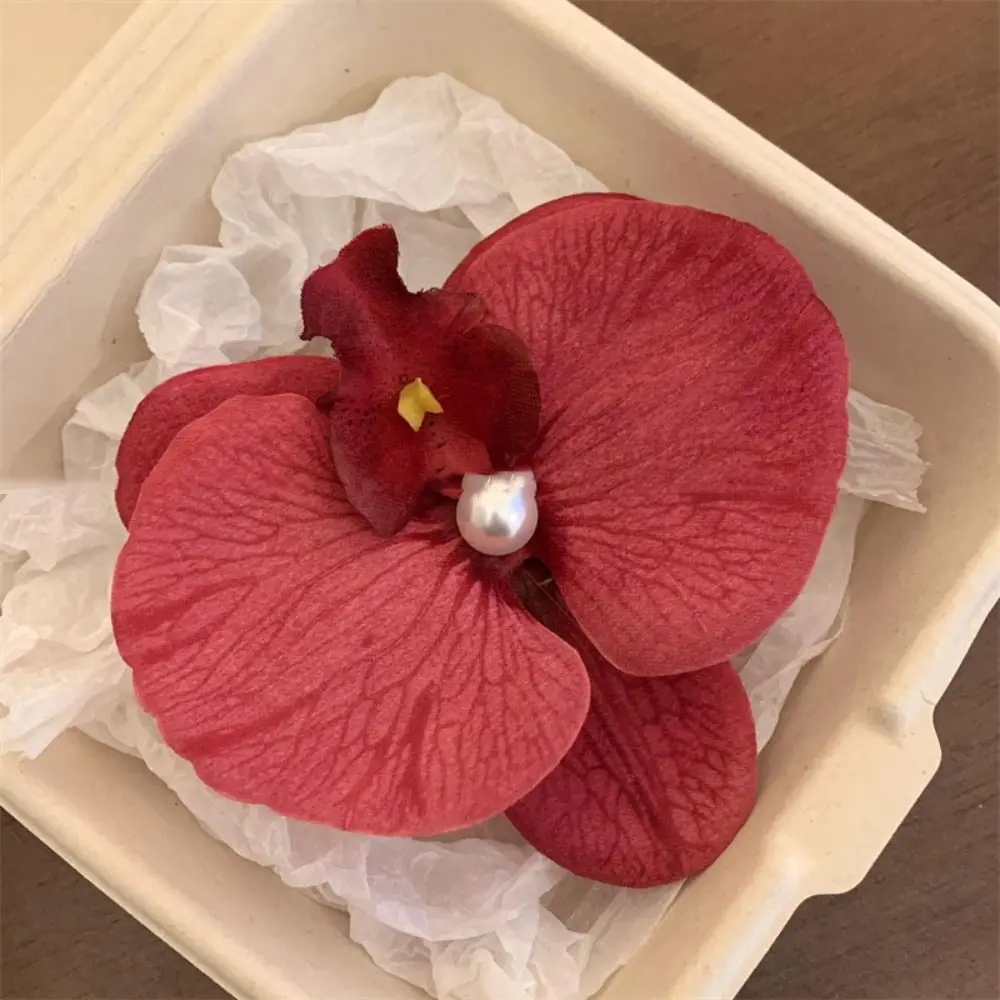 Phalaenopsis Pearl Hair Clip Orchid Butterfly Hair Clip Duckbill Clip Hair Accessories Bow Flower Hair Clips Hair Styling Tools