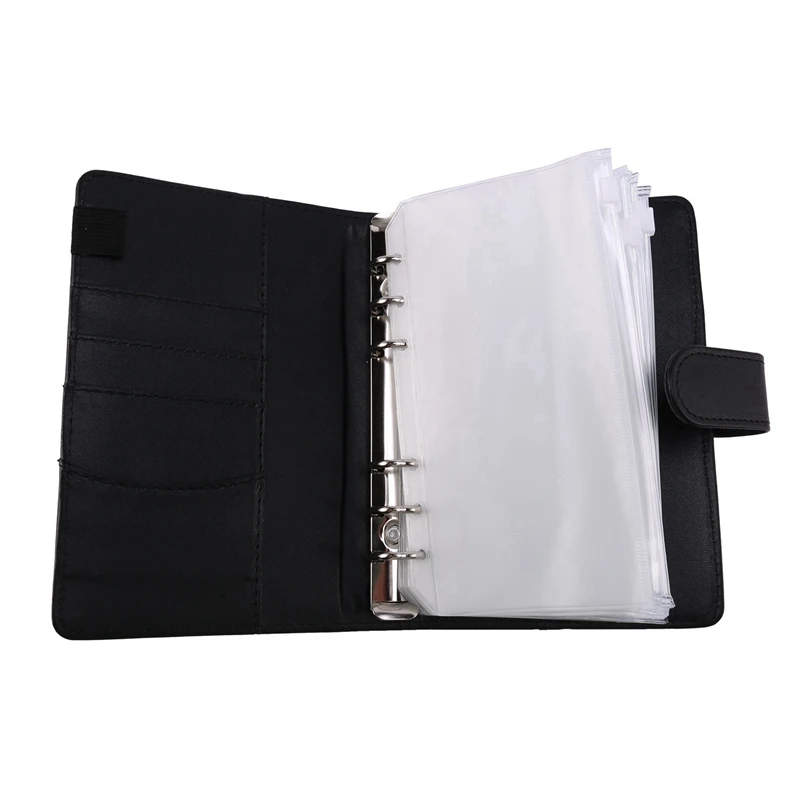 Plástico transparente A6 Binder Envelopes, à prova d'água Orçamento Envelope Sistema, Etiqueta Adesivos A, 24 Pcs